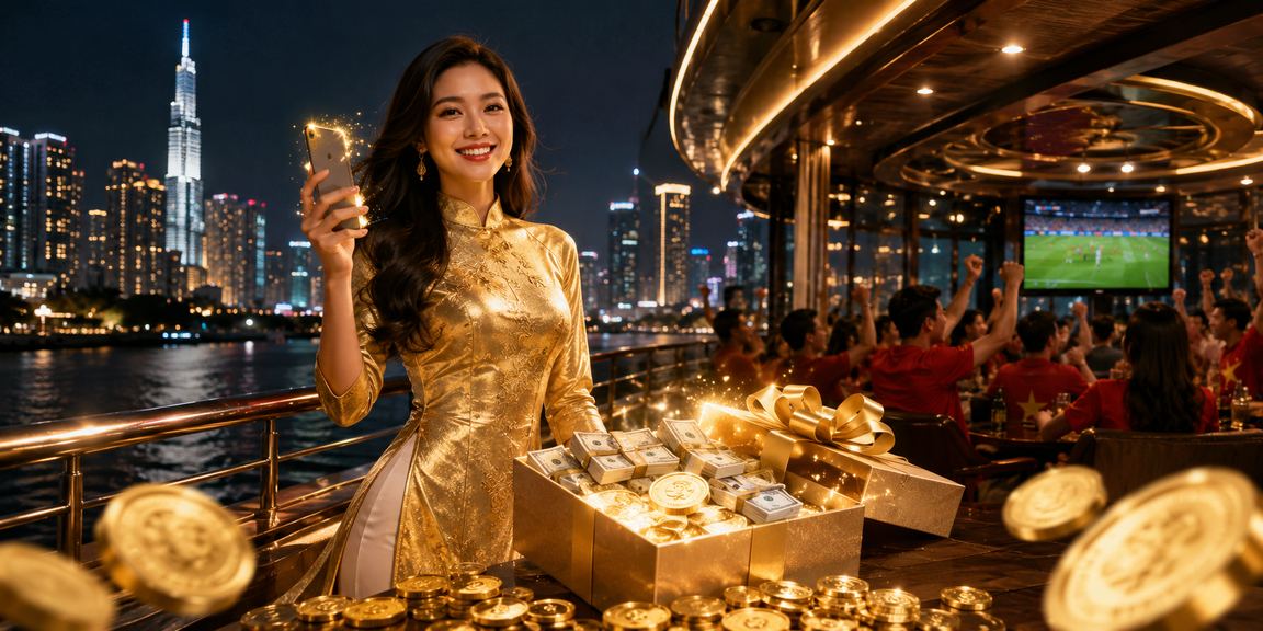 Phòng chơi High Roller tại casino sang trọng với ánh đèn rực rỡ
